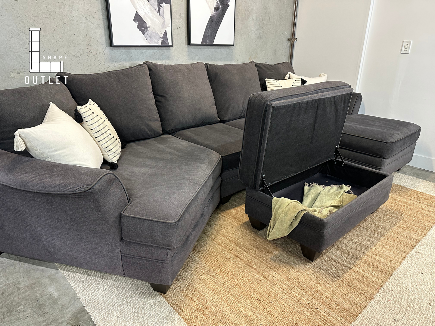 XXL sectional and ottoman