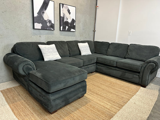 U shaped corduroy sectional