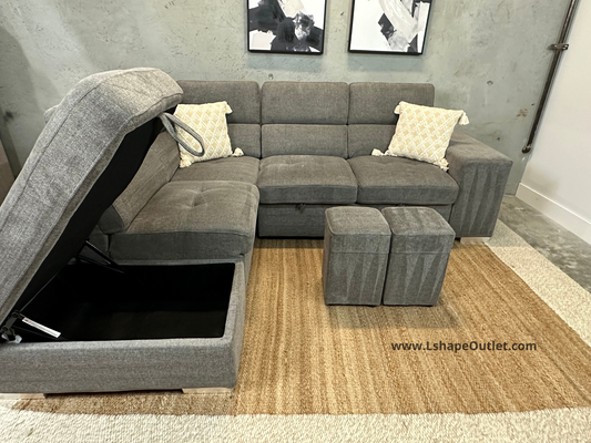 Sleeper sectional and ottoman