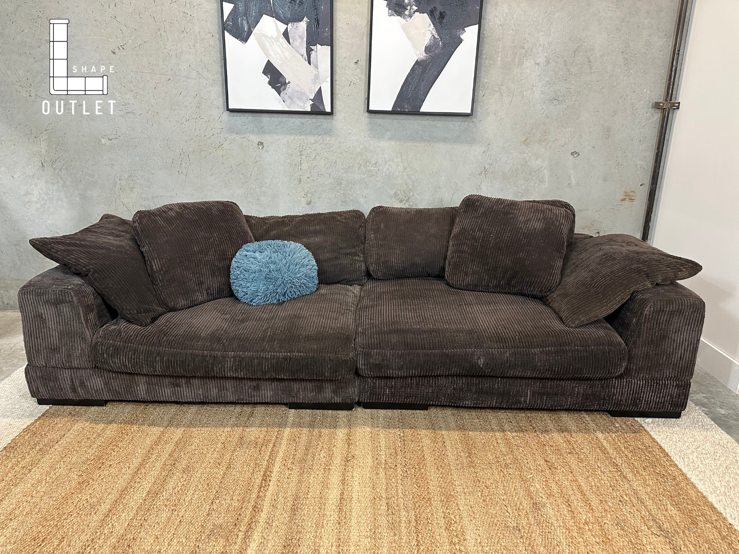 Corduroy plunge couch