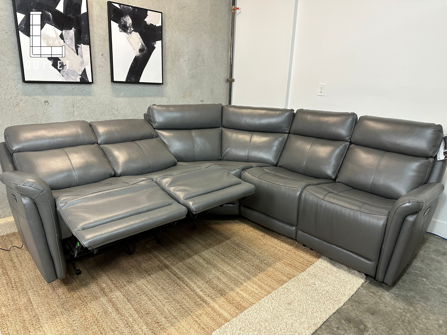 New✅ Leather power recliner sectional