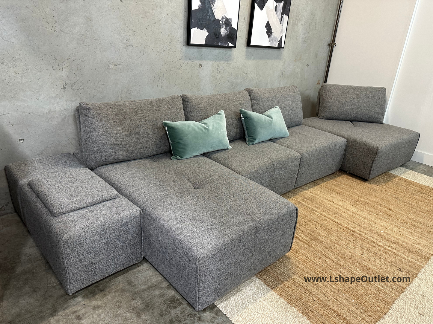 Modular sectional with charging panel