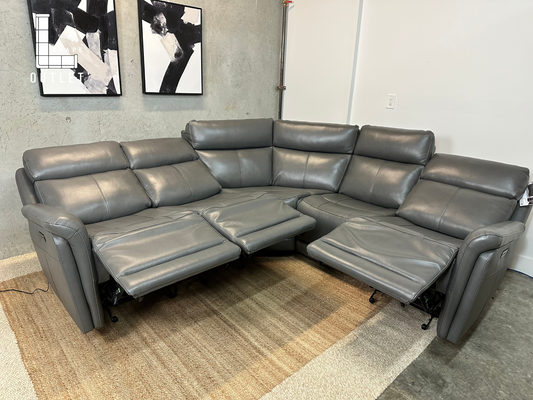 New✅ Leather power recliner sectional