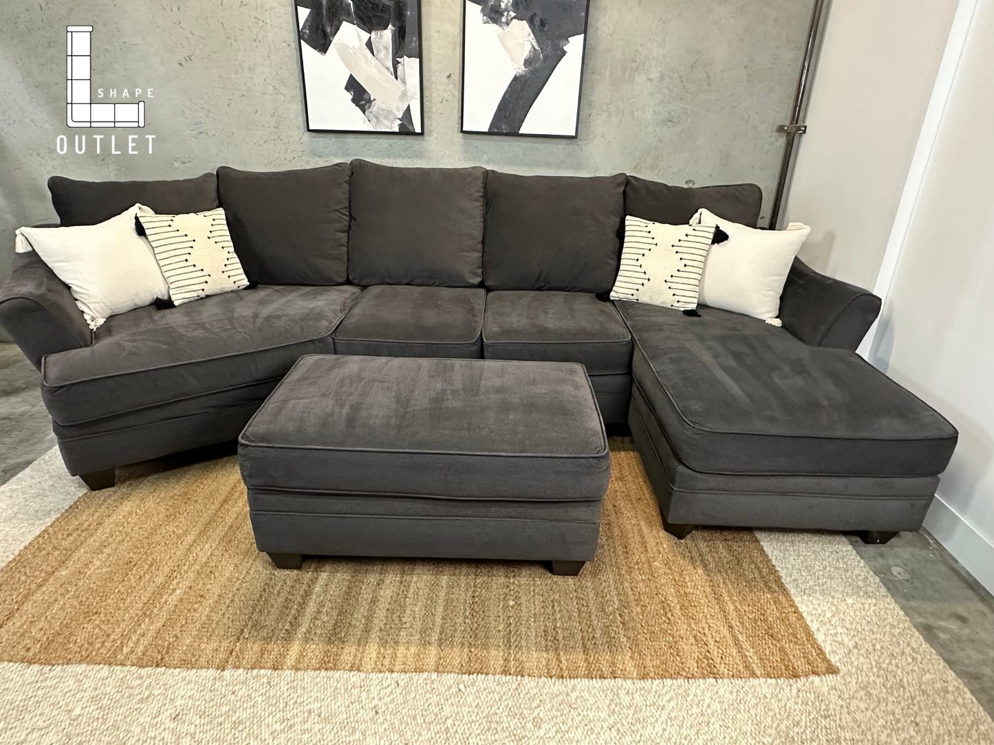 XXL sectional and ottoman