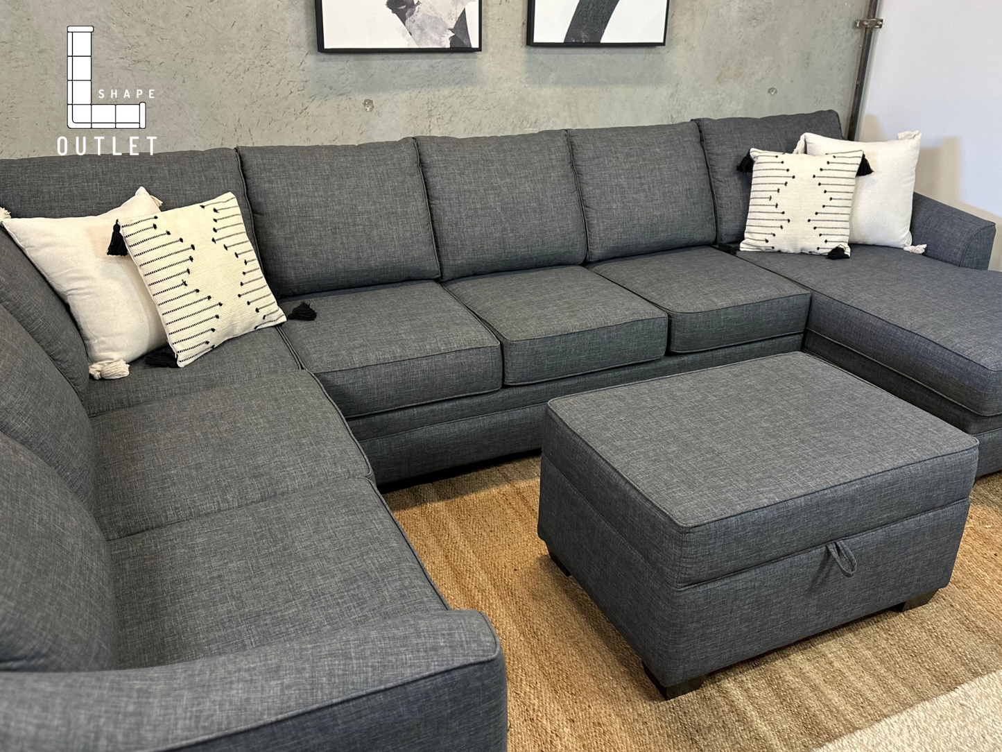 XL Elite sectional and ottoman