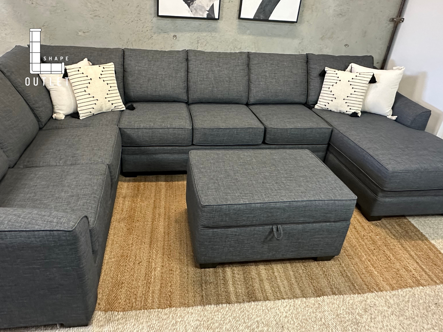 XL Elite sectional and ottoman