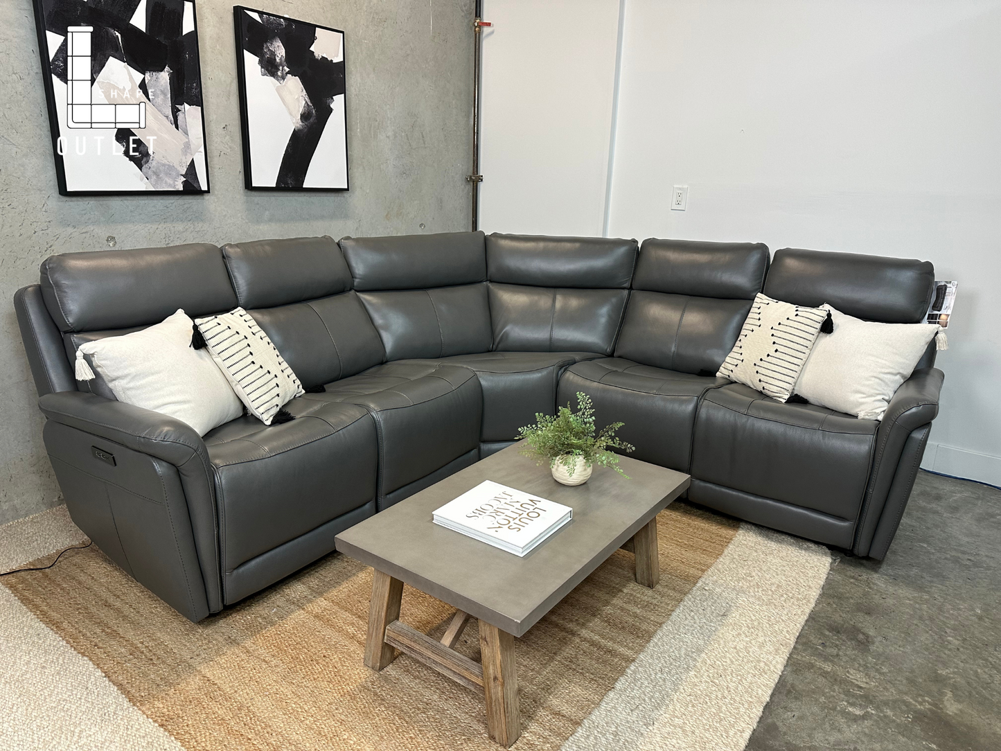 New✅ Leather power recliner sectional