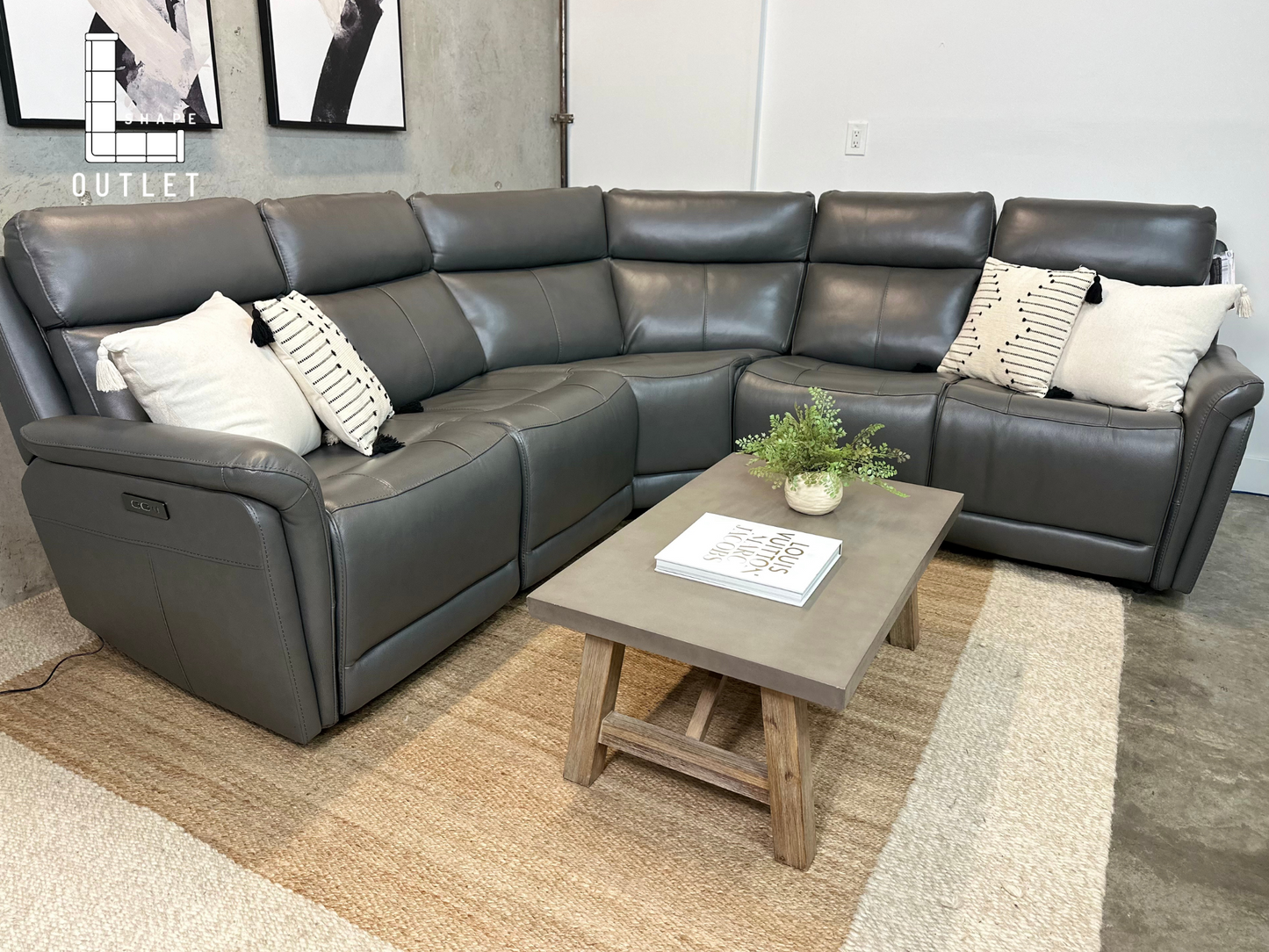 New✅ Leather power recliner sectional