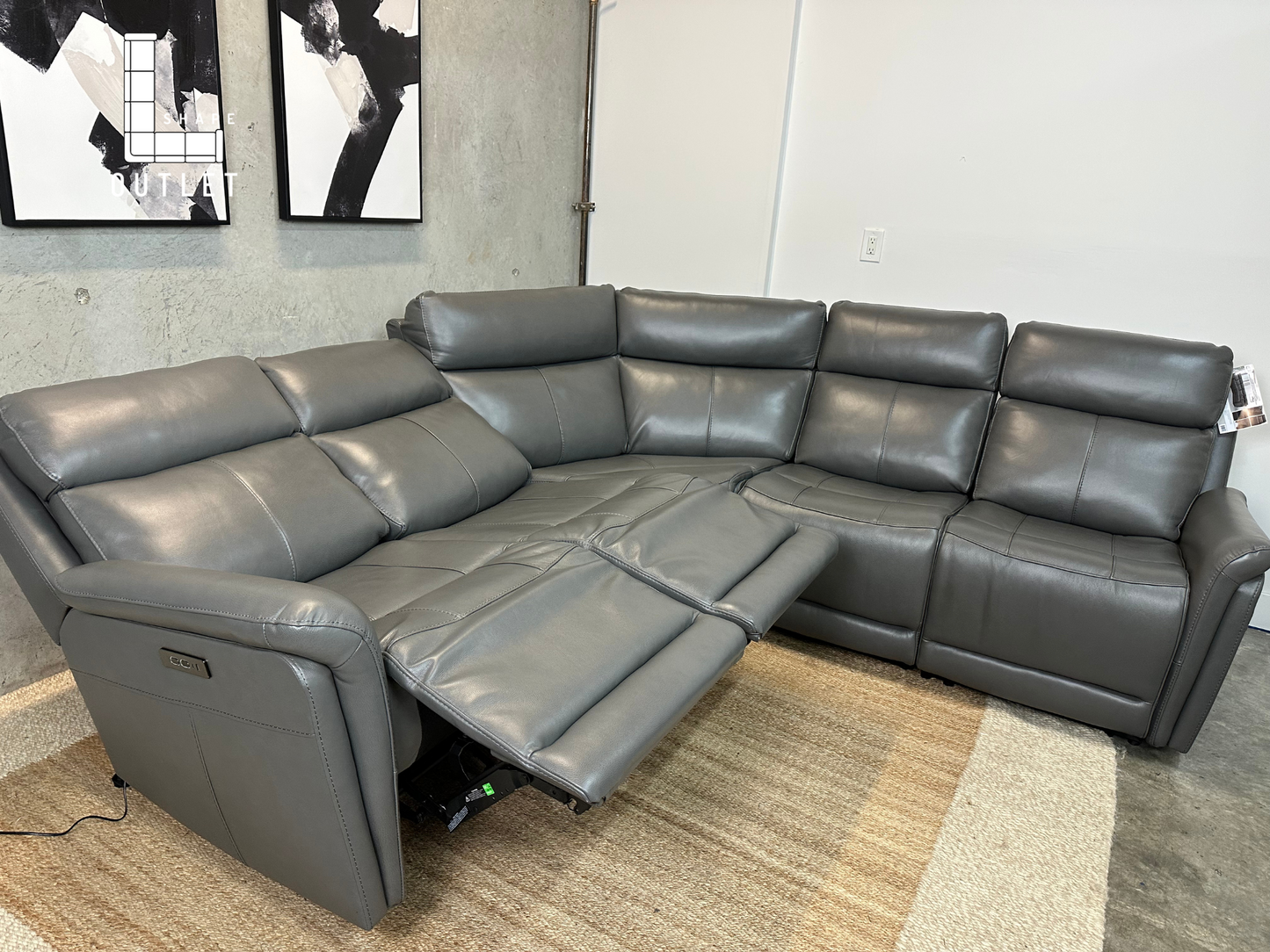 New✅ Leather power recliner sectional