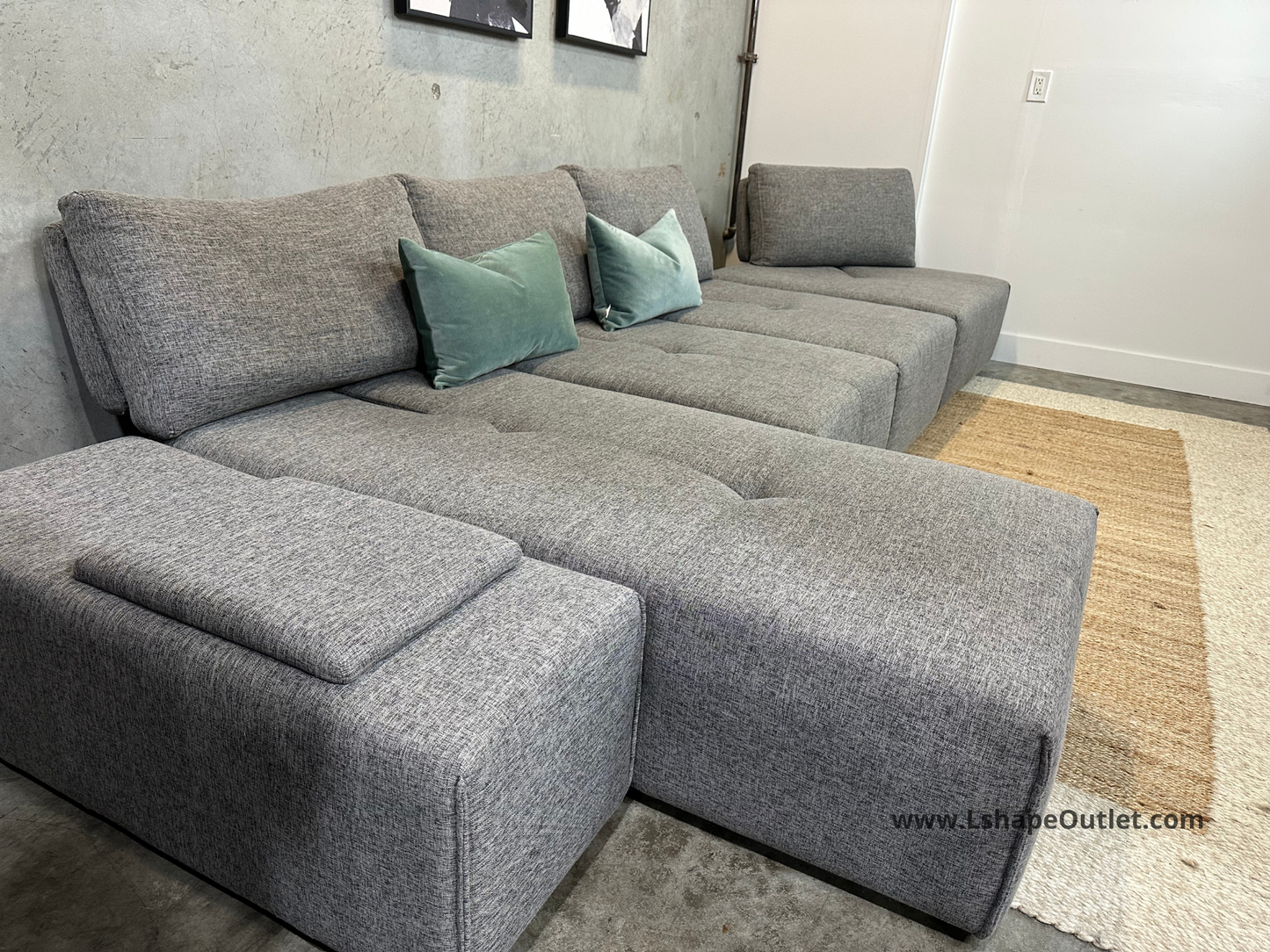 Modular sectional with charging panel