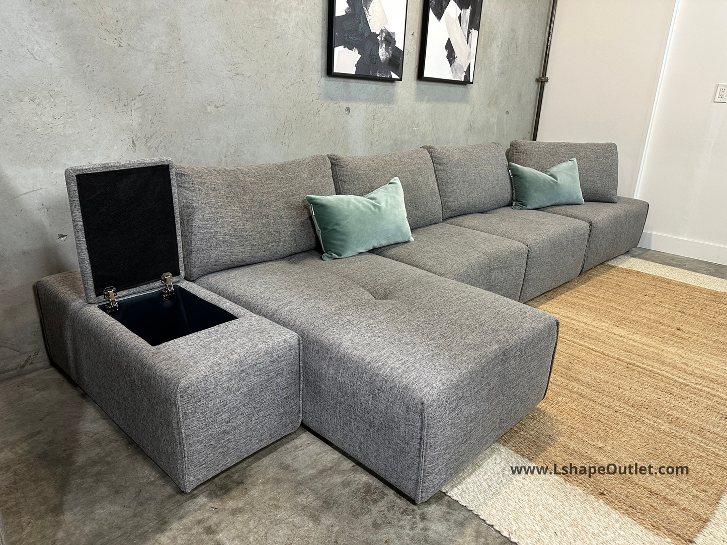 Modular sectional with charging panel